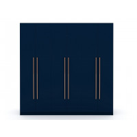Manhattan Comfort 107GMC4 Gramercy Modern Freestanding Wardrobe Armoire Closet in Tatiana Midnight Blue